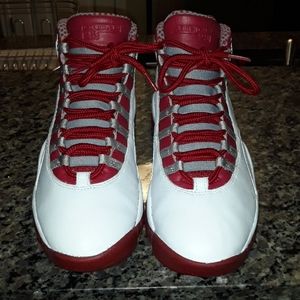 Air Jordan 10 Retro Red Steel Red/White Sz8